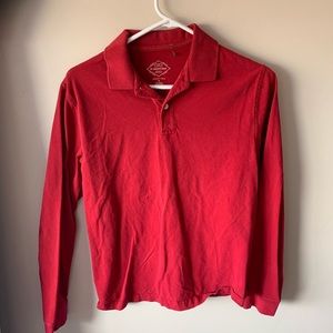 red long sleeve polo